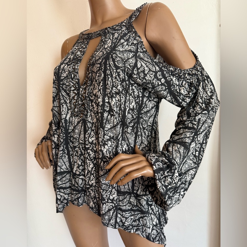 Free People S Cold Shoulder Linen Cotton Blend